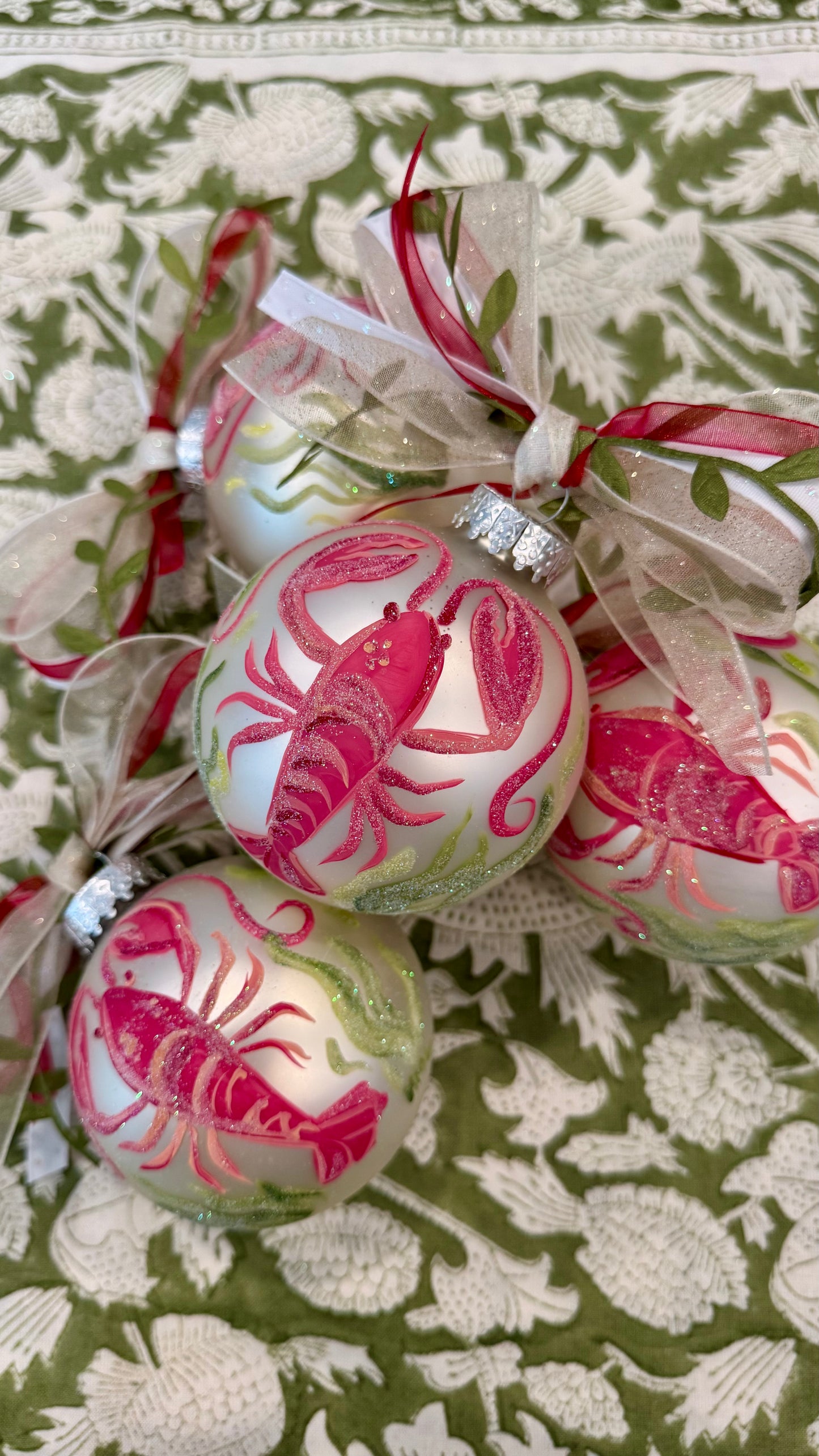 Lobster Hand-Painted Glass Ornament