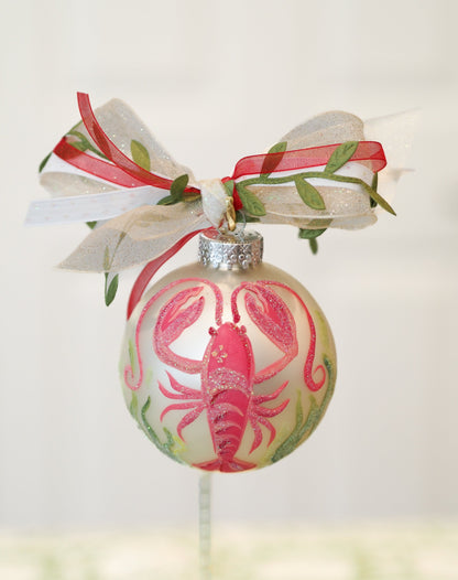 Lobster Hand-Painted Glass Ornament