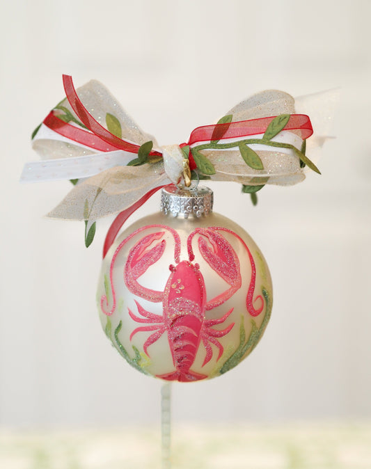 Lobster Hand-Painted Glass Ornament