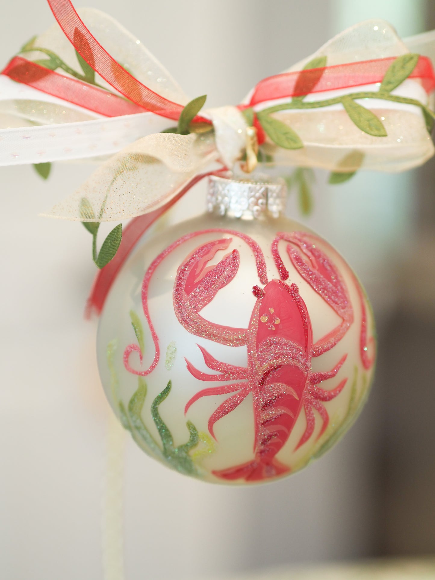 Lobster Hand-Painted Glass Ornament