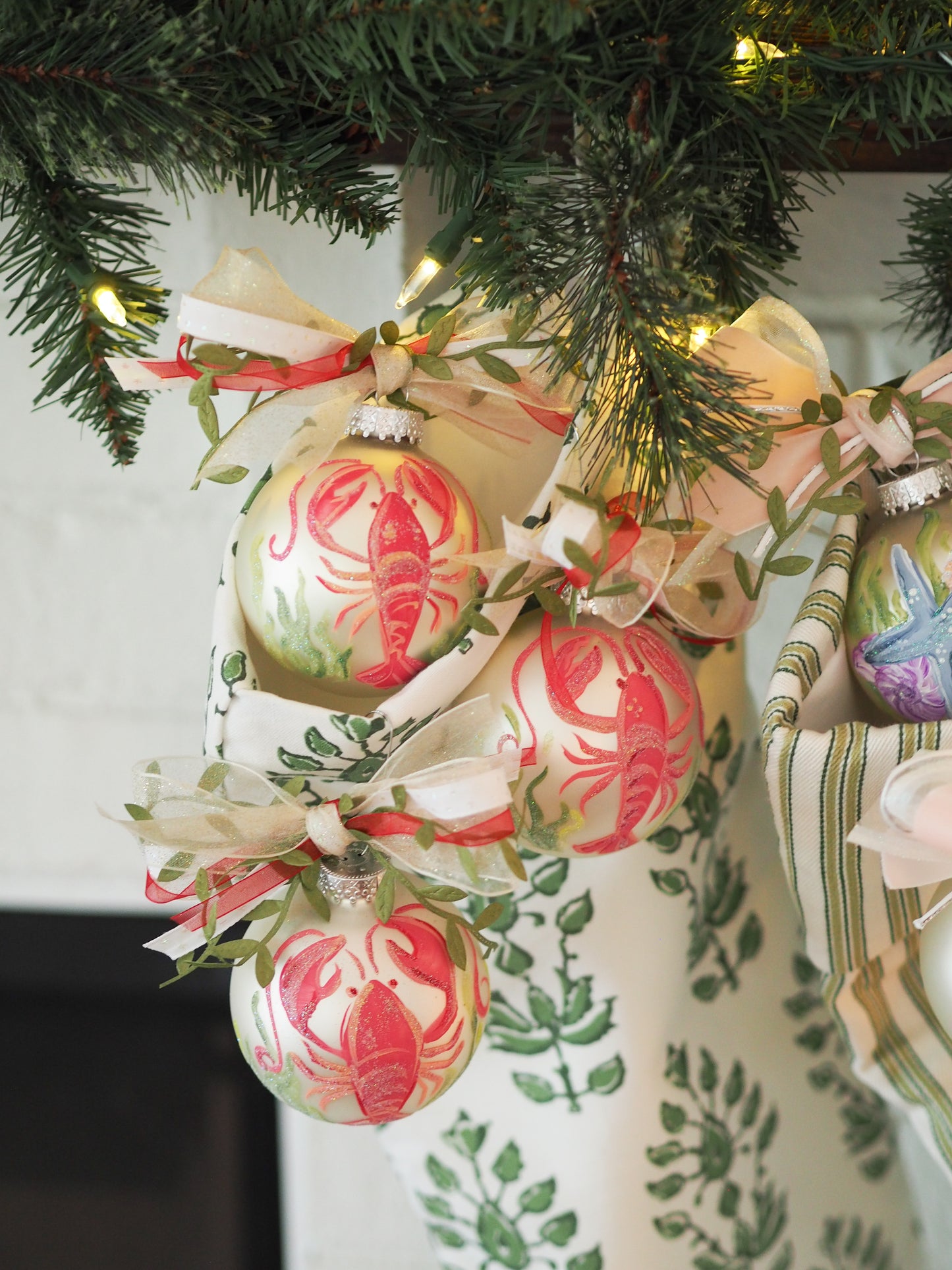 Lobster Hand-Painted Glass Ornament