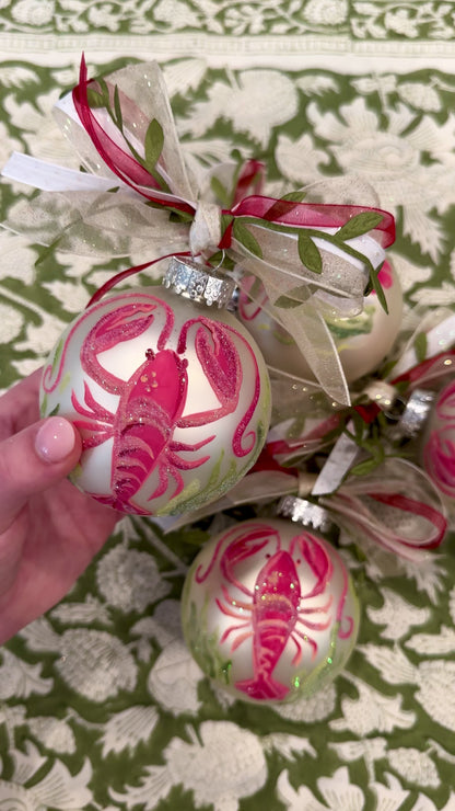 Lobster Hand-Painted Glass Ornament